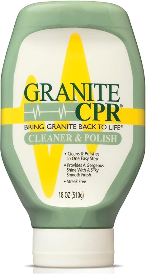 Granite CPR (Value 2-Pack of 18oz Bottles) – 2-in-1 Cleaner & Polish is Gentle Enough for Daily Use & Tough Enough to Restore Granite, Marble, & Stone to Its Original Luster