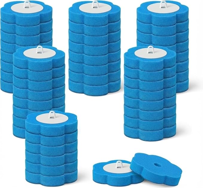 Disposable Toilet Brush for Bathroom Cleaning, Deep Cleaning Toilet Bowl Cleaner with Replaceable Heads, Hygienic Storage Design,House Warming Gifts New Home (Replacement Heads - 24pcs Blue)