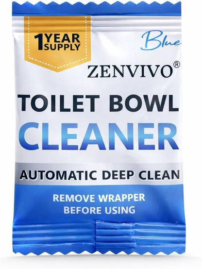 ZENVIVIO Automatic Toilet Bowl Cleaner Tablets, Blue Gel Toilet Tank Cleaners, Septic-Safe Hard Water Ring Stain Remover, Heavy Duty Toilet Deodorizer & Smell Eliminator, Fresh Scent