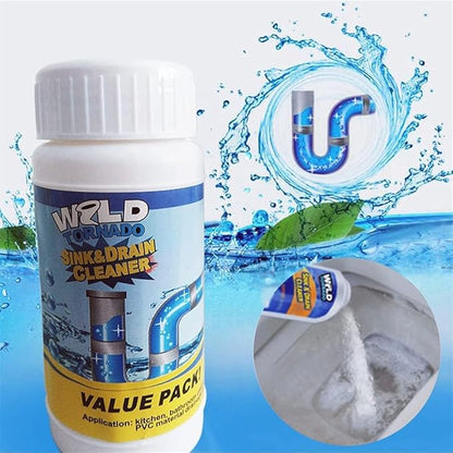 Wild Tornado Pipe Dredging Deodorizer openers Powerful Pipe Dredging Agent Powerful Sink Drain Cleaner for Kitchen Sewer Toilet Brush Closestool Clogging Cleaning Tools (2-Pcs)
