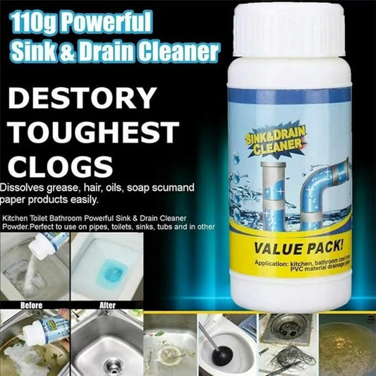 Sink and Drain Cleaner, 2026 New Sink and Drains Cleaner, Multi-functional Sink and Drain Cleaner Powder Cleaning, Drains Foam Cleaner, Powerful Pipe Dredging Agent for Kitchen Toilet ﻿ (1)