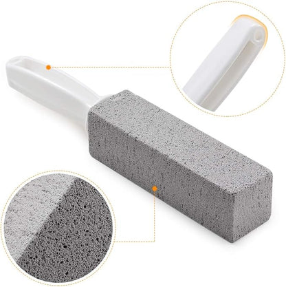 2 Pack Pumice Stone Toilet Bowl Cleaner with Handle, Hard Water Ring Remover & Stain Scrubber for Bathroom, Pool, Sink and Tub, Ergonomic Heavy Duty Cleaning Tool