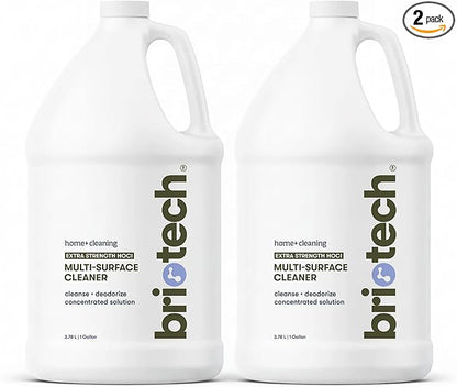 BRIOTECH Extra Strength HOCl Cleaner, 500 PPM Hypochlorous Acid Concentrate, ULV Foggers & Humidifiers, Professional Deodorizer for Dental, Offices, Schools, Homes, Peroxide Free, 1 Gallon (2 Pack)