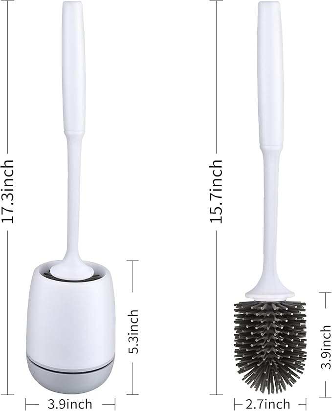 RV Toilet Bowl Brush and Holder, Silicone Toilet Bowl Brush Cleaning Toilet Scrubber Set with Non-Scratch Silicone Bristles Deep Cleaning. Wall Mount for Motorhome Travel, Travel Trailers, Camper