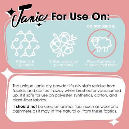 Janie Dry Stick Spot Cleaner (.4 oz) – Portable Instant Stain Remover Stick for Clothes – Magic Eraser Pen for Laundry, Travel, and On-the-Go Stain Removal – Compact, Safe, and Easy to Use