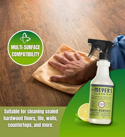 Mrs Meyers Cleaning Spray With Pack of 5 Reusable Wipes - All Purpose Cleaner & Mrs Meyers Multi-surface Cleaner - Kitchen Cleaner Spray & Multipurpose Cleaner, Myers All Purpose Cleaning Spray, 16oz