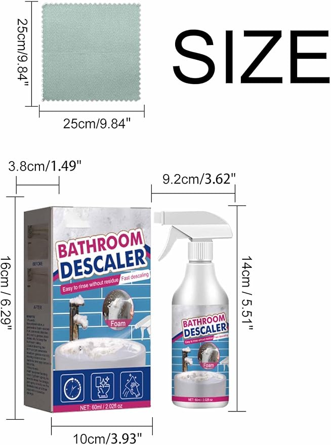 Bathroom Descaler Foam Cleaner Spray, Stubborn Stains Cleaner, All-Purpose Bathroom Descaler Stubborn Stains Foam Spray (3)