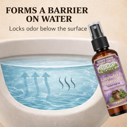 Lavender & Cedarwood Pre-Poop Toilet Spray – Stops Odor Before It Starts, Bathroom Odor Eliminator for Toilet, 4 oz (200+ Uses) Travel, Home & Work