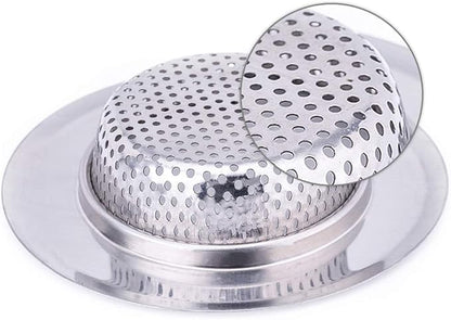 CORNERJOY 4.5 Inch Diameter Rim Heavy Duty Stainless Steel Kitchen Sink Basket Strainer, Large (Pack of 2)