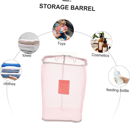 SOLUSTRE Woven Storage Basket Laundry Room Organizer Hanging Foldable for Dorm Hotel