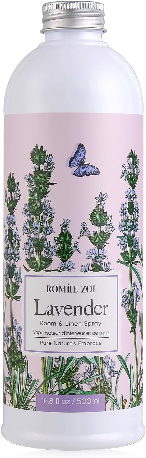 ROMIIE ZOI Lavender Room Spray Refill - 500ml / 16.8 Fl Oz - Calming Scent for Bedtime Relaxation & Better Sleep - Concentrated Air Freshener