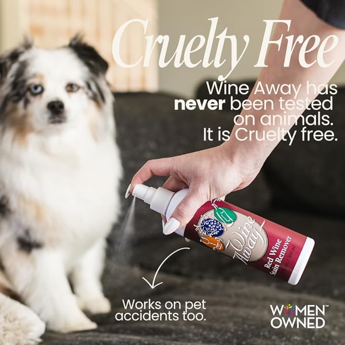 Wine Away Red Wine Stain Remover Spray - Natural Carpet and Upholstery Spot Cleaner - Effectively Removes Blood, Clothes, Coffee, & Pet Stains - Best on Both Fresh & Dried Stains - 12 Oz - Pack of 3