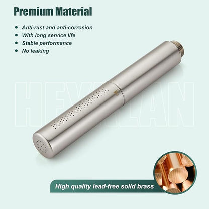 Heyalan Hand Held Shower Wand, High Pressure Handheld Head with Strong Flow, Luxury Spray for Bathroom,Dual Function,Brushed Nickel