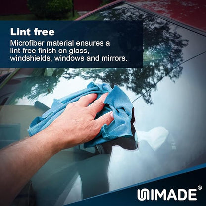 Shop Towels, 100 Sheets Microfiber Cleaning Cloth Commercial Grade Washcloths Lint-Free Bulk Shops Rags for Cars Mechanic Restaurant Garage Housekeeping, 11"x 9", Blue