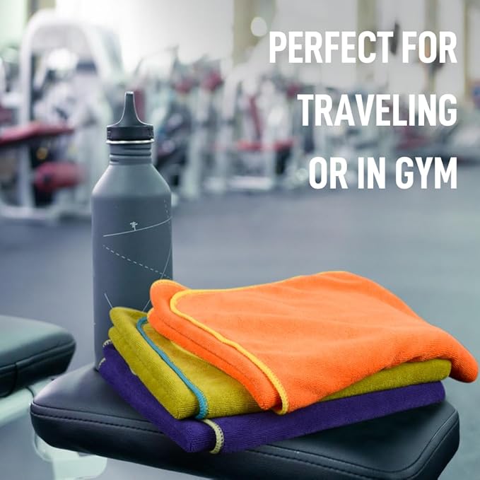 SINLAND Microfiber Gym Towels Super Absorbent Compact Travel Workout Towel Quick Dry Camping Sweat Towel for Sports Beach Swimming Backpacking Hiking and Yoga Men Women 16 Inch X 32 Inch