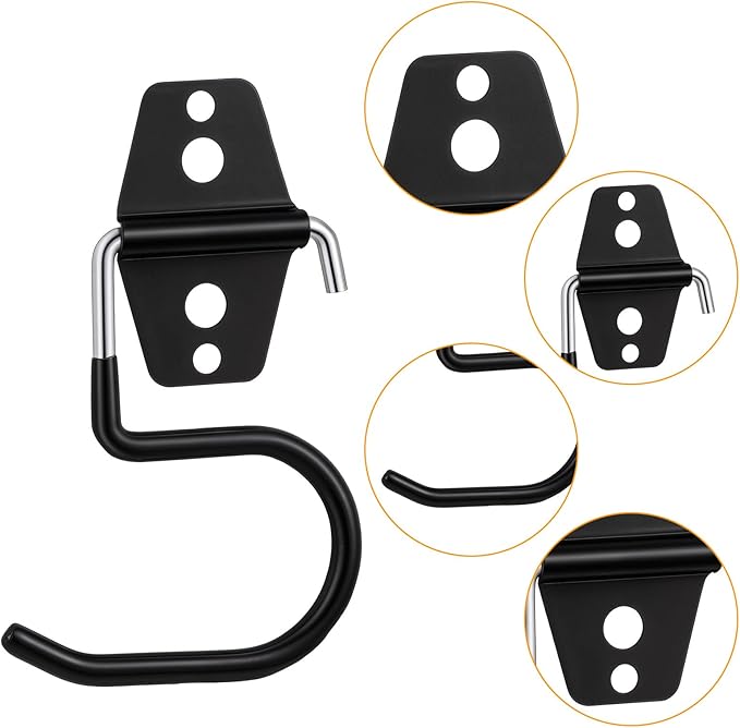 15 Pack Broom Holder Wall Mount - Heavy Duty Metal S Hooks with Anti-Slip Coating, Tool Hangers for Garage, Shed & Garden Organization, Includes Screws & Anchors