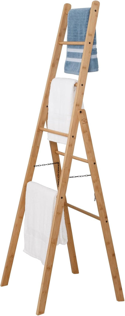Honey Can Do Bamboo Clothes Drying Ladder Rack DRY-09387 Natural