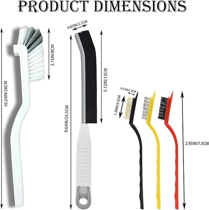 Cleaning Brush, 9 Pcs Hard Bristle Crevice Cleaning Brush Set for Kitchen Bathroom Toilet Grout Bottle Gap Window Tracks, Multifunctional Home Essentials Scrub Cleaning Tools