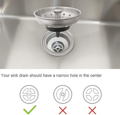 GZILA Kitchen Sink Basket Strainer Stopper, Replacement for 3-1/2 Inch Standard Kitchen Sink Drain, 304 Stainless Steel Brushed Nickel, Rubber Stop, Metal Knob