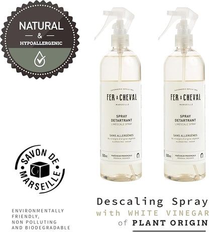 Fer à Cheval Bathroom Limescale Spray 500 ml/ 16.9 fl oz, 4-in-1 Cleaner with Natural Ingredients