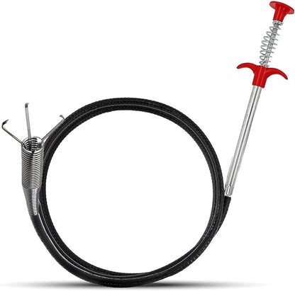 23 Inch 4 Claw Drain Snake, Flexible Plumbing Snake Drain Clog Remover, Hair Drain Auger for Shower, Toilet, Bathtub, Kitchen Sink, Drain Grabber Tool for Pipe Unclogging