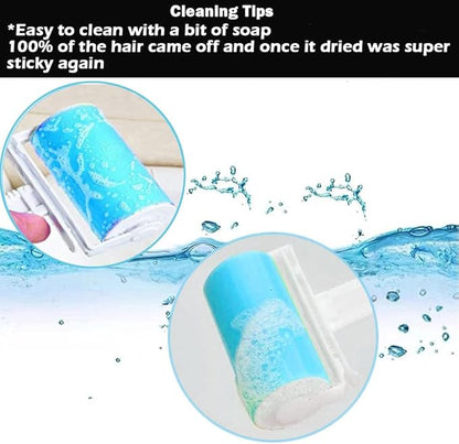 Sticky Lint Roller 3 Pack, Reusable Washable Lint Roller Pet Hair Remover Include Large and Small Size Cleaner for Clothes, Pet Hairs, Carseats