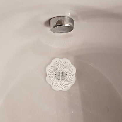 Danco Bathtub Drain Hair Catcher with In-Drain Basket and Strainer Pegs, fits 1.25″ Tub Drains, White, 3-Pack, (10876)