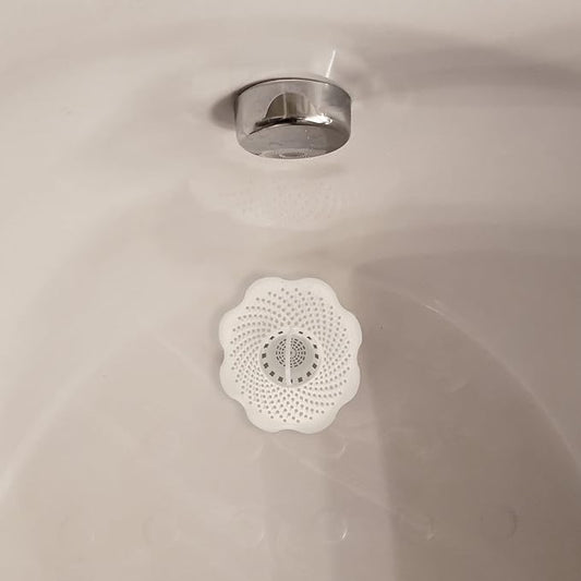 Danco Bathtub Drain Hair Catcher with In-Drain Basket and Strainer Pegs, fits 1.25″ Tub Drains, White, 3-Pack, (10876)