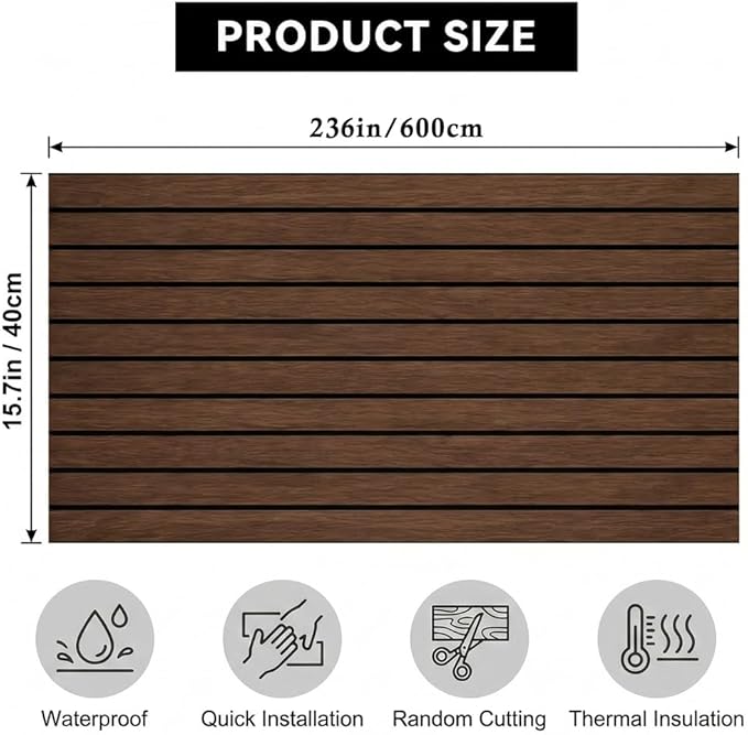 3D Wall Panels Peel and Stick – 15.74" x 236" PVC Faux Texture Wall Covering, Self Adhesive Waterproof DIY Accent Wall for Living Room, Bedroom, Sofa Background & Kitchen Backsplash, Covers 25.8 sq.ft