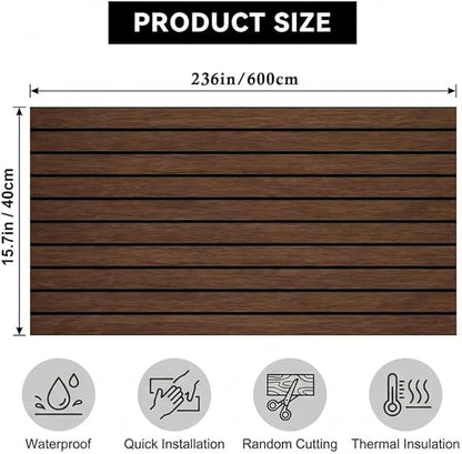 3D Wall Panels Peel and Stick – 15.74" x 236" PVC Faux Texture Wall Covering, Self Adhesive Waterproof DIY Accent Wall for Living Room, Bedroom, Sofa Background & Kitchen Backsplash, Covers 25.8 sq.ft
