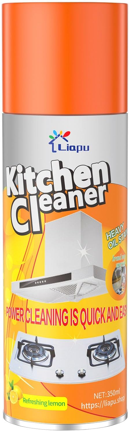 All Purpose Cleaner 1 PCS, Heavy Duty Degreaser Cleaner Spray, Lemongrass Scent Oven Cleaner Clean Up Kitchen Oil Stains Cleaning Tools For Stove Top & Induction Cooktop and Grill