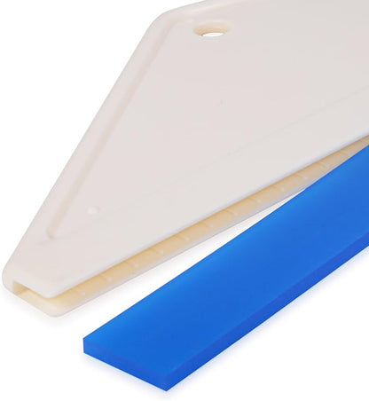 FOSHIO 4Pack White Auto Home Kitchen Bathroom Shower Squeegee Hand Squeegee Window Wiper Mirror Wiper with Blue Silicone Water Blades