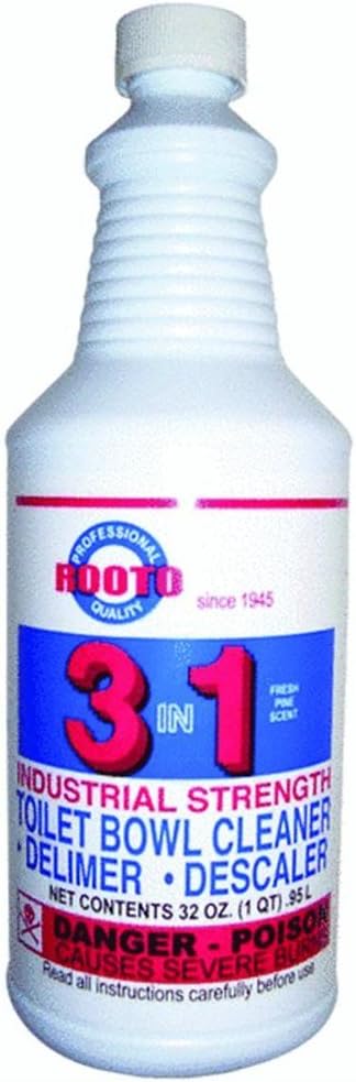 3-in-1 Industrial Strength Fresh Pine Scent Toilet Bowl Cleaner and Delimer 1 qt. Liquid
