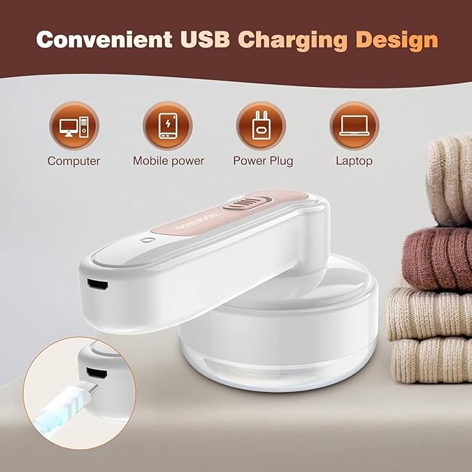 Fabric Shaver, Lint Remover, Lint Shaver with 3 Replaceable Blades, Sweater Shaver, Clothes Shaver, Fabric Pilling Remover, Rechargeable Fabric Shaver for Furniture, Electric Lint Remover for Clothes