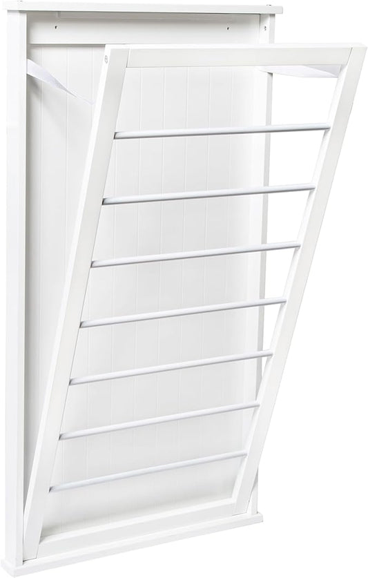 Honey-Can-Do The Perfect Wall Mounted Clothes Rack with Drying Rod and Drying Rack, A Space-Saving, Efficient Solution for Drying Clothes at Home, Keeping Your Laundry Organized and Your Space Neat