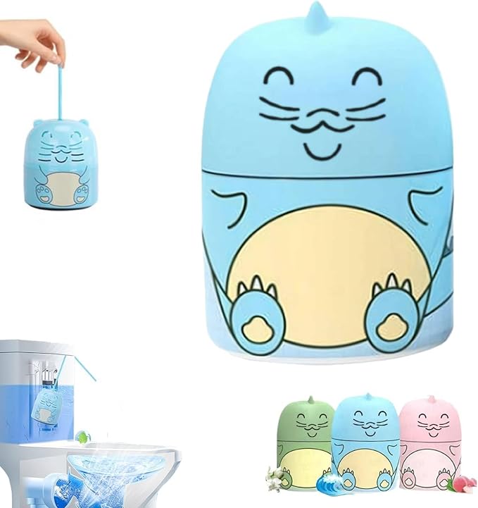 Toilet Cleaner & Toilet Deodorizer Wonder, Toilets Bowl Cleaner Bottle, with Cute Dinosaur Design, 2 in 1 Efficient Cleaning and Deodorization, Long-Lasting Fragrance, for Bathroom, House (Blue)