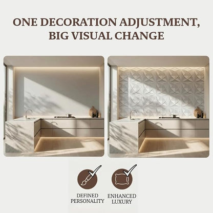 3D PVC Wall Panels - Peel and Stick, Waterproof & Lightweight, Self-Adhesive Wall Decor for Living Room & Bedroom - 9.8x9.8 Inches (33-Pack)