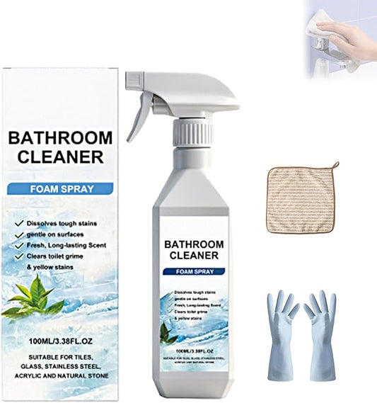 Scale Remover Bathroom Cleaner, Bathroom Cleaner Foam Spray for Shower, Glass, Stainless Steel, Tiles, Glass and Toilet, 3.38OZ (1Pcs)