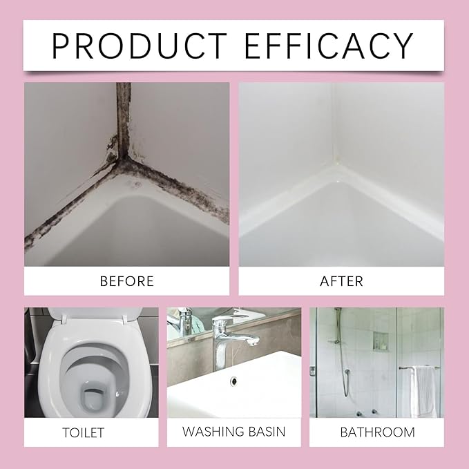 Bathroom Cleaner Pink Foam Spray, Powerful Limescale & Urine Stain Remover, No-Rinse Descaler for Showers, Bathtubs, Sinks, Tiles & Glass Surfaces (1Pcs)