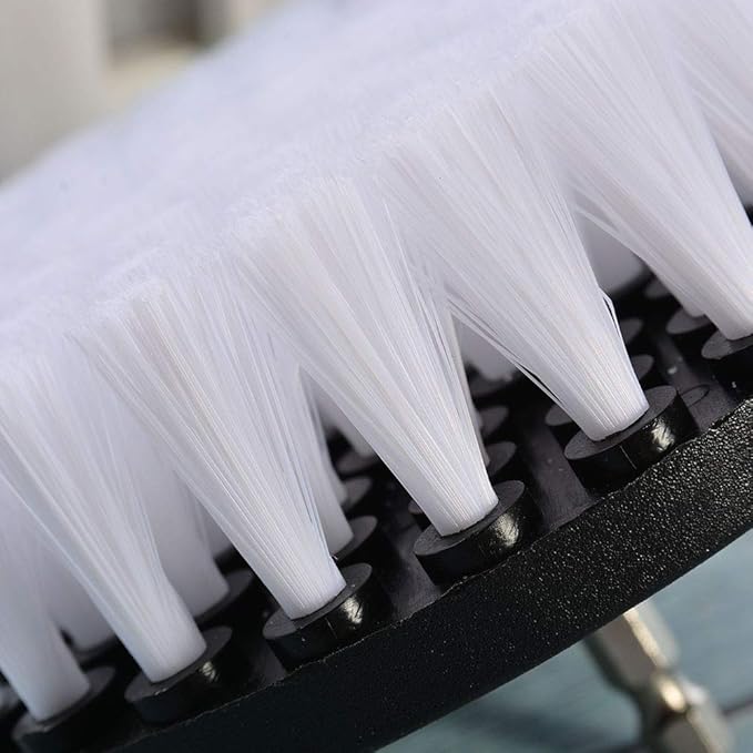Wixine 1Pcs 5" White Drill Brush Attachment for Cleaning Carpet Leather and Upholstery Kit