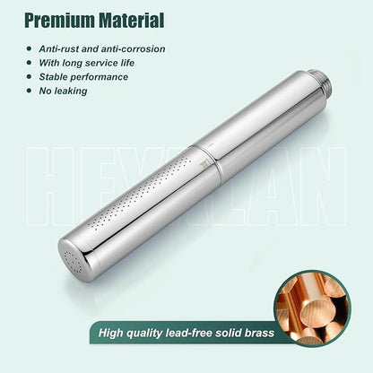Heyalan Brass 2 in1 Function Handheld Spray Hand Shower High Pressure Handheld Sprinklert Shower Wand with Shower Hose and ABS Hand Shower Holder, Polished Chrome