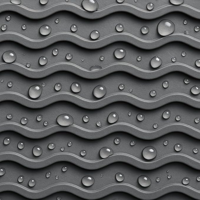 Silicone Drying Mat 16 × 12 – Dark Gray Non-Slip Sink Mat for Kitchen Counter, Heat-Resistant Food-Grade Dish Pad, Easy-Clean Multipurpose Drawer Liner (Dark Gray, 16'' x 12'')