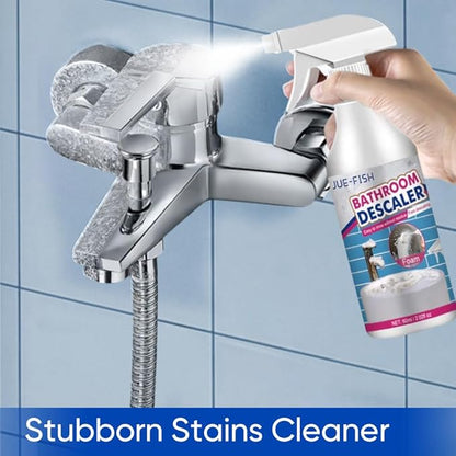 Bathroom Descaler Foam Cleaner 2025|Powerful Cleaner Spray for Shower,Bathtub,Glass,Faucet,Tile,Toilet|Strong Cleaning for Stubborn Stains&Limescale Removal with 2 Microfiber Cloths (5 PCS-10oz)