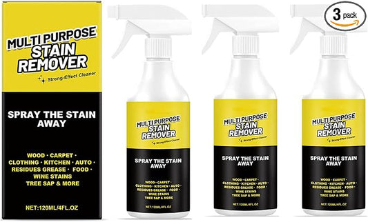 Multi Purpose Stain Remover, A powerful cleaner for kitchens, Kitchen Multi-purpose Foam Cleaner Spray, Fast Acting Cleaner for Kitchen Countertops, Floors, Toilets, Cars (3, 120ML)