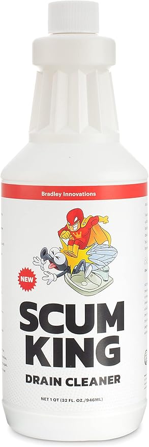 Scum King Drain Cleaner | Fast-Acting Clog Remover & Deodorizer – Liquid Sink, Shower & Garbage Disposal Unclogger | Remove Organic Scum, Hair & Grease | Safe for Pipes & Septic Systems – 32 oz