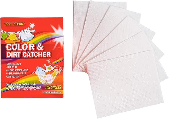 Dye Trapping Sheets, 108 Count Color Keeper Sheets for Laundry, Prevent Light Colored Clothes from Being Dyed