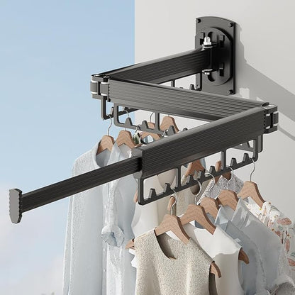 Mounted Wall Drying Rack, Laundry Hanger Dryer Rack, Laundry Hanger Rack, Wall Mounted Clothes Rack, Laundry Room Hanging Rack(Foldable/High-Bearing/Never Fall Off/Third Generation/Grey)