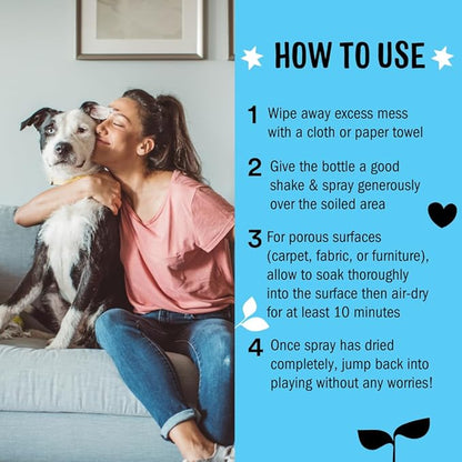 Molly's Suds Pet Odor Eliminator Spray for Dog and Cat Urine, Carpet Stains, and Strong Smells – Cleaner with Essential Oils (Furry Fresh, 24 Fl Oz)