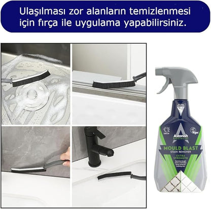 Astonish Apple Burst Household Cleaner - Shower Curtain, Shower Door, Bathroom Tiles - Hard Water Stains, Rust & Calcium Bathroom Cleaner - No Scrub, Cruelty Free Cleaning Supplies, 750ml Spray Bottle