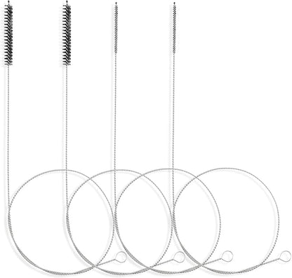 40 Inches Brush Cleaner for Cleaning Straw, Kegerator, Feeding Tube, Siphon Hose, Sunroof Drain, Refrigerator Drain, 4PCS (Black)